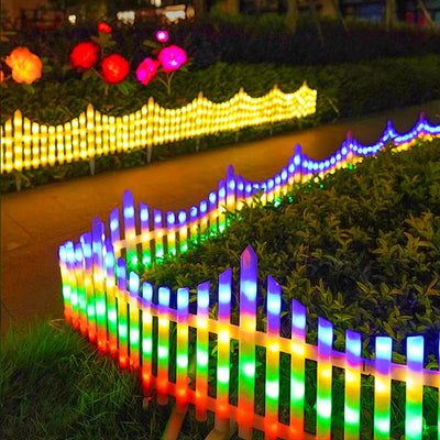 ضوء سياج زخرفي بالطاقة الشمسية LED بشكل متموج إبداعي معاصر للحديقة 