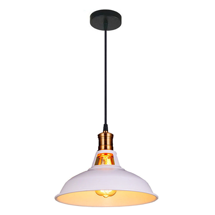 Zeitgenössische industrielle runde Topfdeckel Eisen 1-Licht Pendelleuchte für Wohnzimmer 