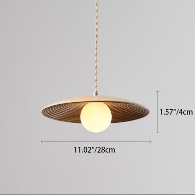 Modern Minimalist Log Long Line Circular 1-Light Pendant Light