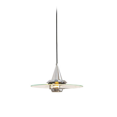 Zeitgenössische nordische runde fliegende Untertasse Kegel Hardware Glas 1-Licht Pendelleuchte für Wohnzimmer 