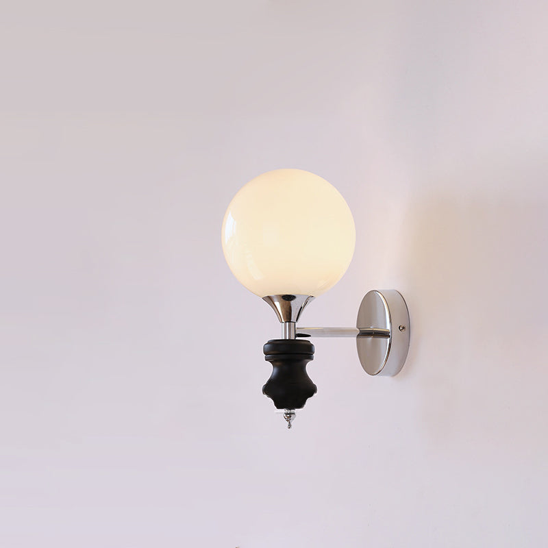 Zeitgenössische Einfachheit Magic Bean Eisen Silber Finish Rahmen 1-Licht Wandleuchte für Wohnzimmer 