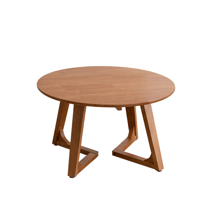 Table basse contemporaine en bois rond avec pieds en V pour salon 
