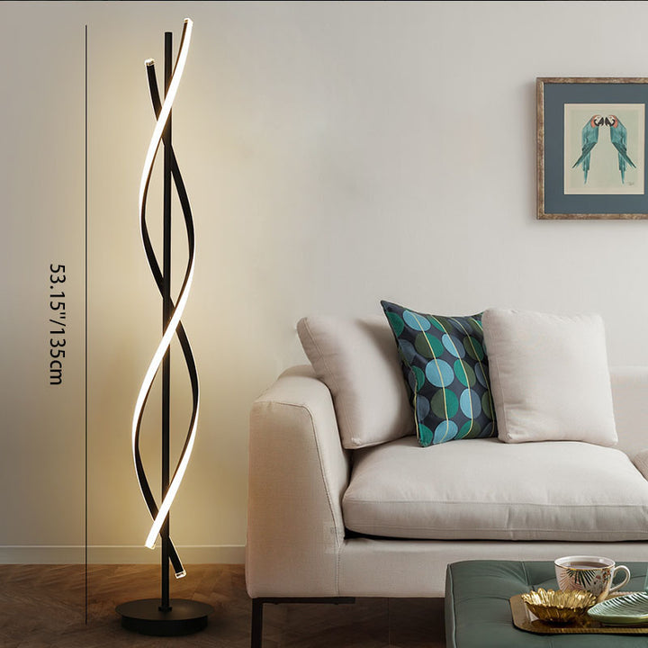 Lámparas de pie LED en espiral de 1 luz minimalista 