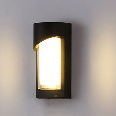 Modern Outdoor Semi-Cylindrical Line Design Aluminum LED Wall Sconce Lamp