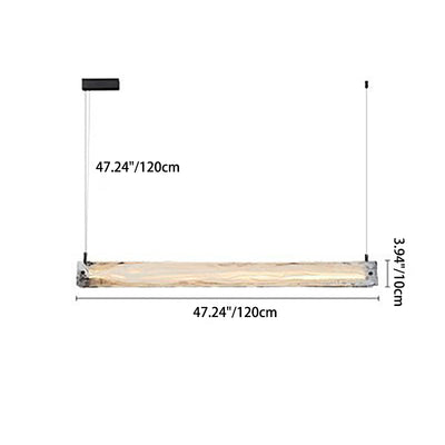 Moderne minimalistische lange Streifen Eisen Aluminium Glas LED Insel Licht Pendelleuchte für Arbeitszimmer 