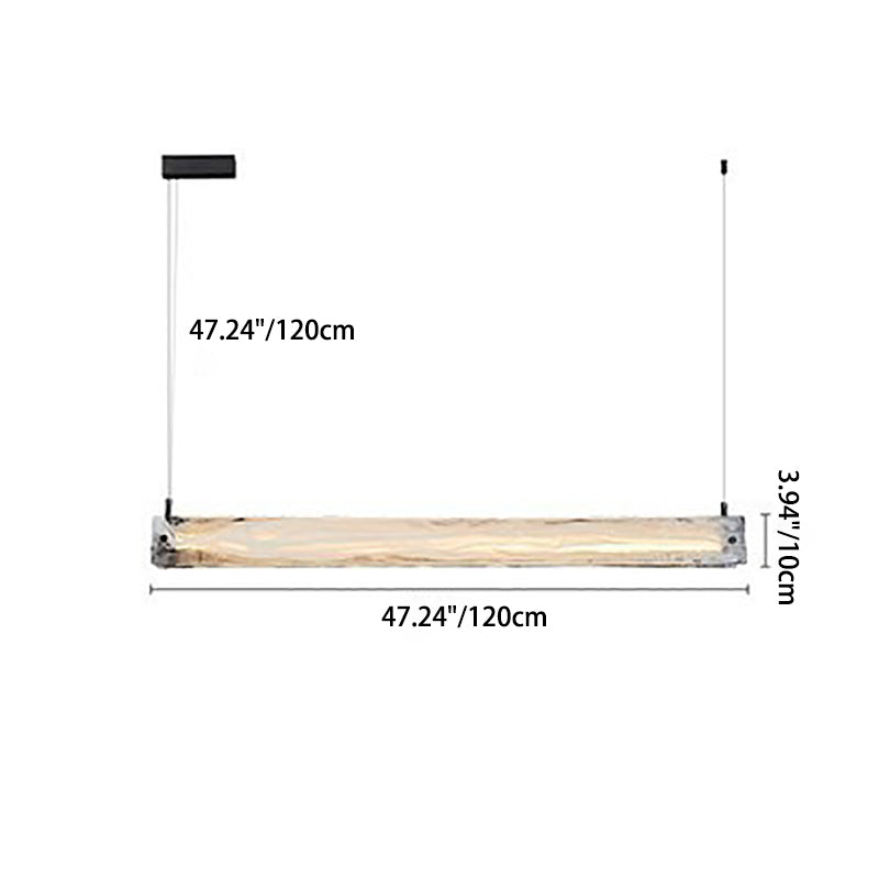 Moderne minimalistische lange Streifen Eisen Aluminium Glas LED Insel Licht Pendelleuchte für Arbeitszimmer 
