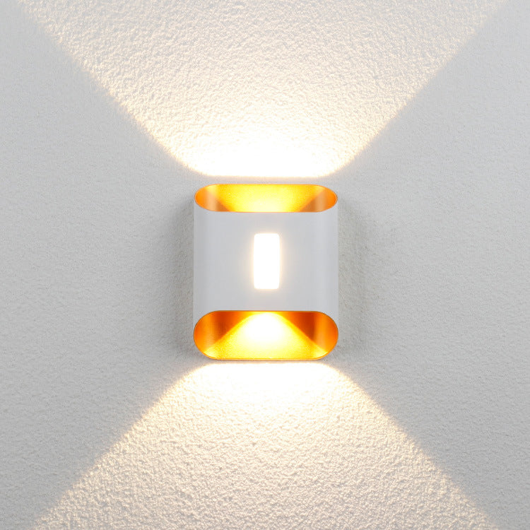 Applique Murale Étanche en Aluminium LED Carré Géométrique de Simplicité Moderne Pour Jardin 