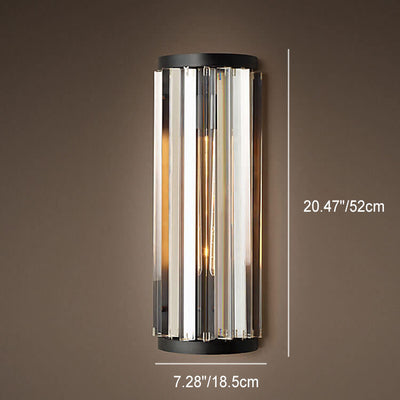 Vintage Minimalist Half-Cylinder Crystal 1-Light Wall Sconce Lamp