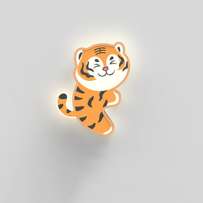 Applique murale LED en fer avec design acrylique de lapin et tigre nordique contemporain pour salon 