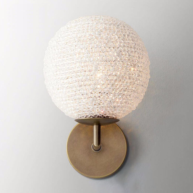 Modern Light Luxury Creative Crystal Sphere 1-Light Wall Sconce Lamp