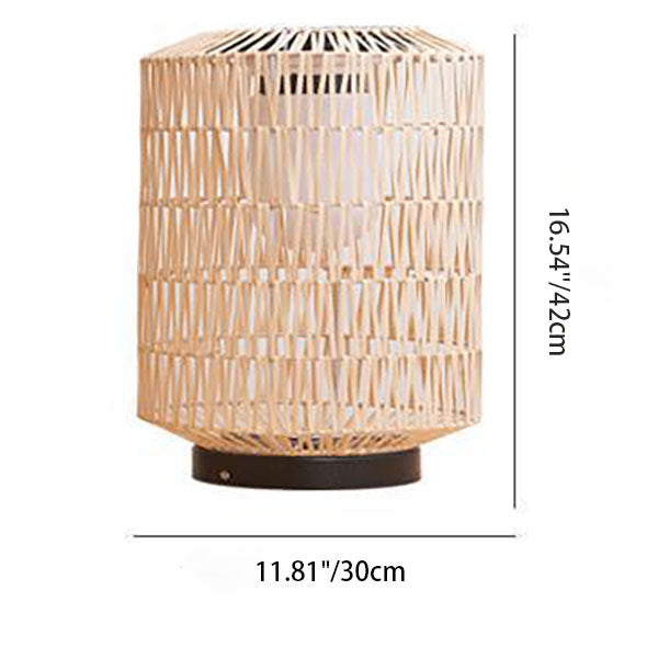 Moderne minimalistische Solar-Eisen-Rattan-Käfig-förmige LED-Außenlandschaftsleuchte für den Garten 