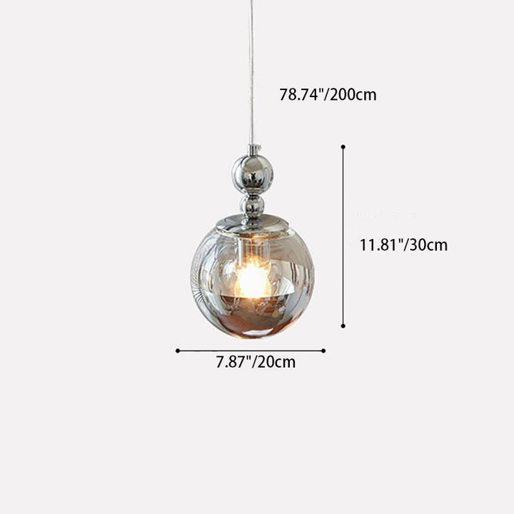 Lustre suspendu moderne minimaliste en verre à plusieurs orbes avec 1 ampoule pour salon 