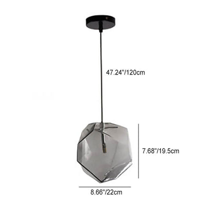 Modern Simplicity Irregular Shape Glass 1-Light Pendant Light For Living Room