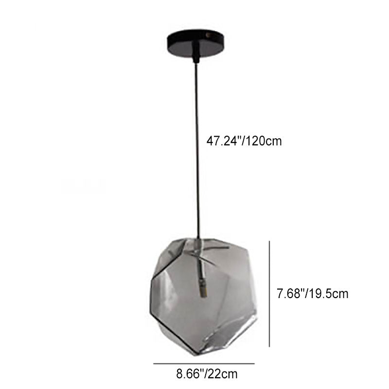 Modern Simplicity Irregular Shape Glass 1-Light Pendant Light For Living Room