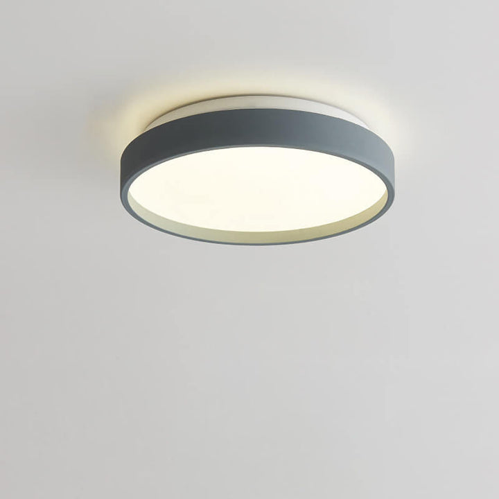 Modern Minimalist Round Solid Color Acrylic Iron LED Flush Mount Ceiling Light For Living Room &amp; Bedroom