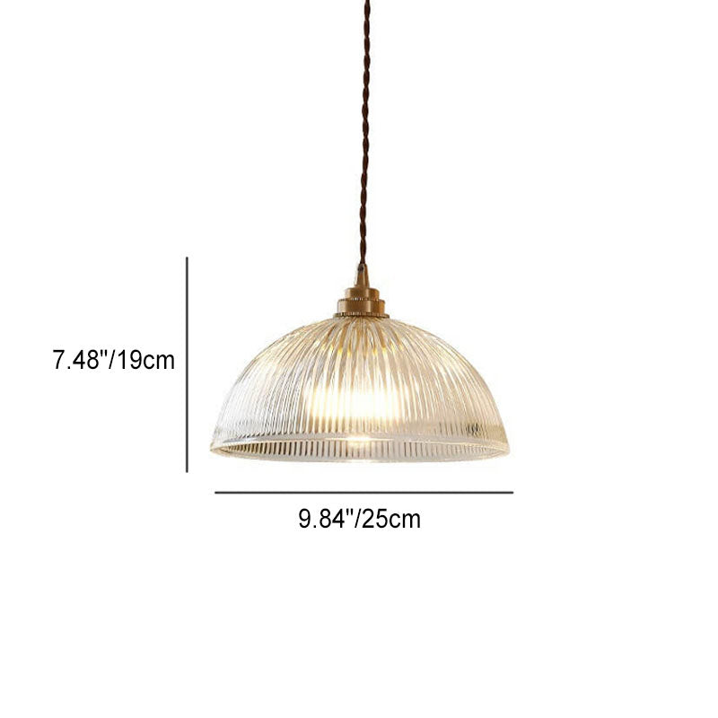 Modern Simple Clear Glass Dome Pot Lid 1-Light Pendant Light