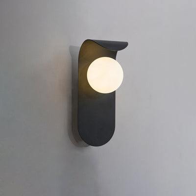 Contemporary Nordic Curved Oval Orb Hardware 1-Light Wall Sconce Lamp For Living Room