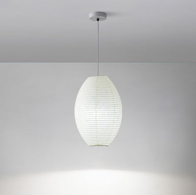 Traditionelle japanische elliptische Pendelleuchte aus Eisenpapier mit 1 Licht für Esszimmer 