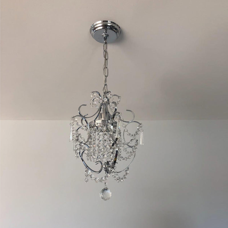 Suspension Luminaire en Cristal de Fer Côté Traditionnel de Luxe à 1 Lumière pour Salon 
