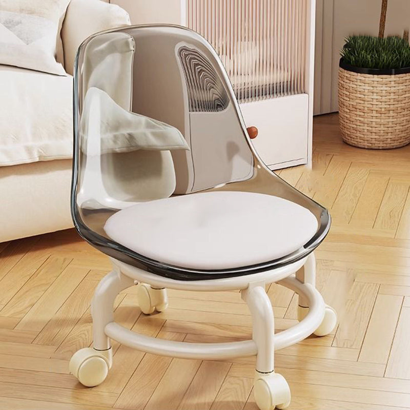Modern Minimalist Plastic Leather Chair Roller Skating For Living Room