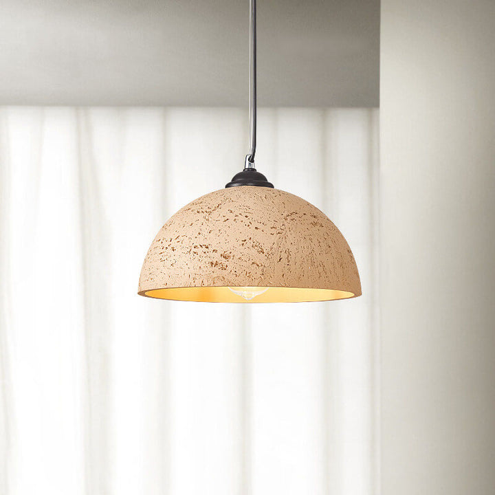 Moderne minimalistische 1-flammige Pendelleuchte mit runder Kuppel aus glasfaserverstärktem Kunststoff, handgeformt, für das Wohnzimmer 