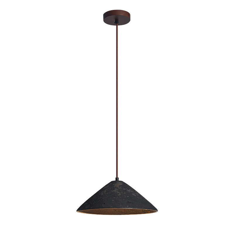 Suspension luminaire à 1 lumière avec abat-jour conique en céramique fait main et vintage traditionnel pour salle à manger 