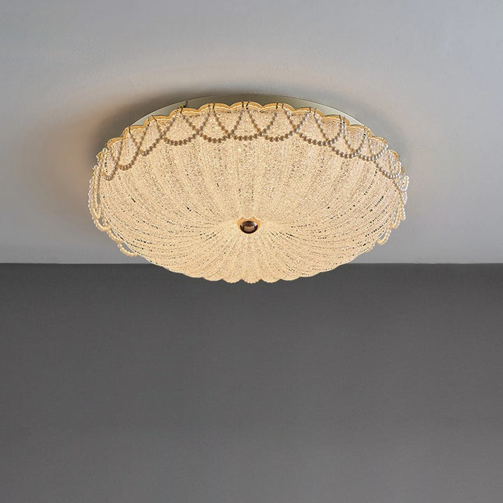 Moderne Art Deco Kürbis Halb Runde Eisen Kristall LED Unterputz Deckenleuchte Für Schlafzimmer 