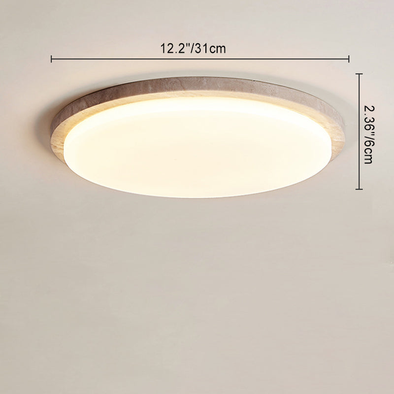 Moderne minimalistische runde LED-Deckenleuchte aus Chalcopyrit und Acryl für das Schlafzimmer 
