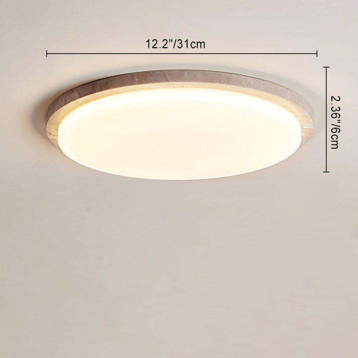 Moderne minimalistische runde LED-Deckenleuchte aus Chalcopyrit und Acryl für das Schlafzimmer 