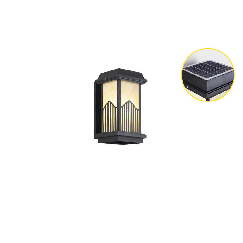 Lámpara de Aplique de Pared Impermeable para Exteriores de LED de Columna Rectangular de Aluminio Retro Chino 