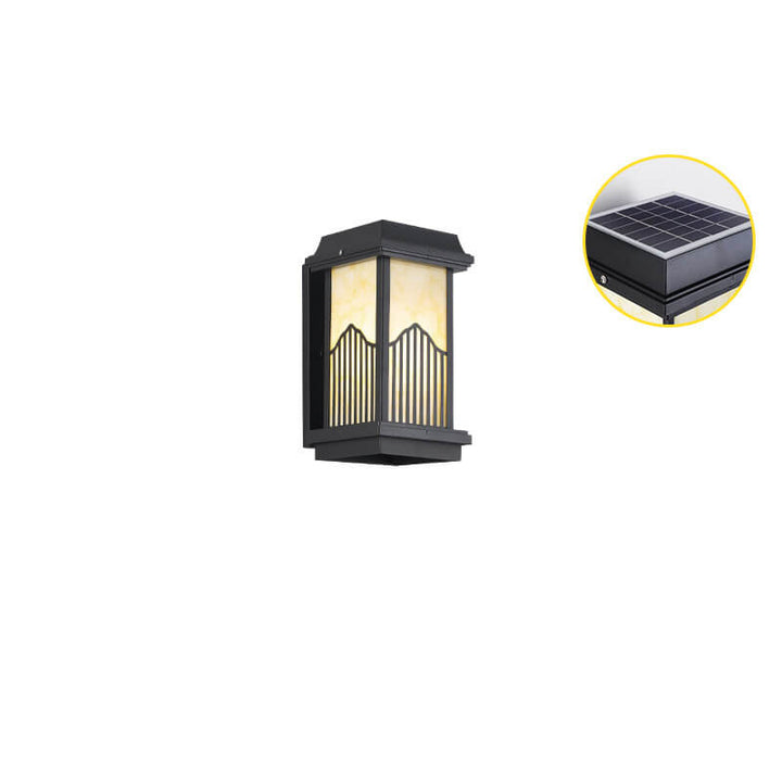 Lámpara de Aplique de Pared Impermeable para Exteriores de LED de Columna Rectangular de Aluminio Retro Chino 