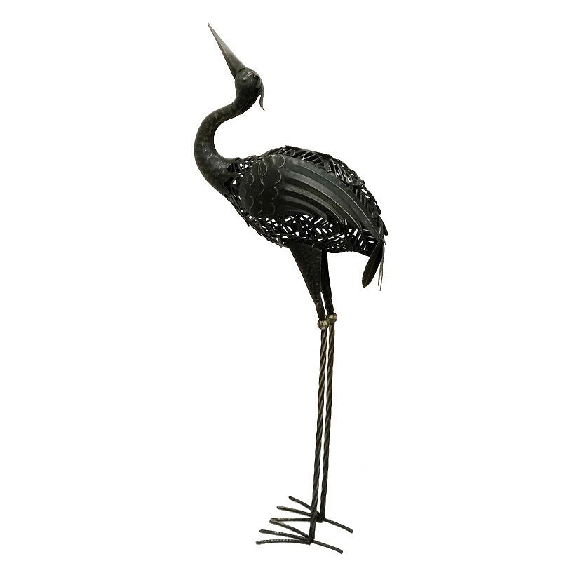 Contemporary Creative Iron Animal Crane LED Solar Waterproof Lawn Landscape Light For Outdoor Patio