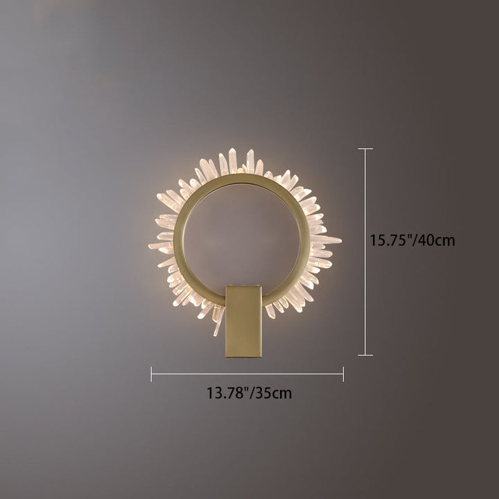Applique murale LED design tournesol en cristal inoxydable de luxe contemporain pour salon 