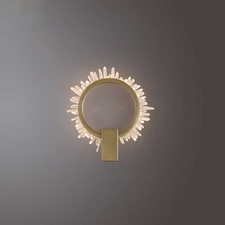 Applique murale LED design tournesol en cristal inoxydable de luxe contemporain pour salon 