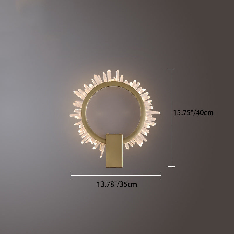 Zeitgenössische Luxus Edelstahl Kristall Sonnenblumen Design LED Wandleuchte Lampe Für Wohnzimmer 