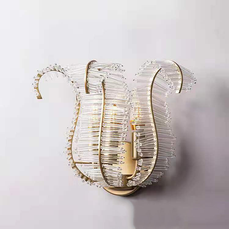 Zeitgenössische kreative Blatt Eisen Glas 1/2 Licht Wandleuchte Lampe für Wohnzimmer 