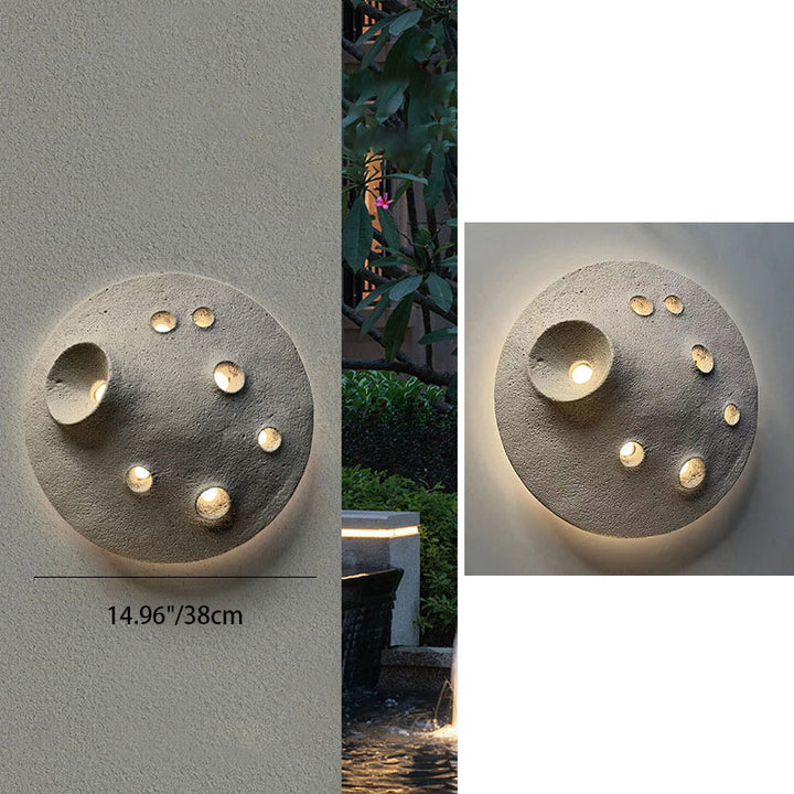 Lámpara Aplique de Pared LED de Hormigón Lunar Impermeable Creativa Contemporánea para Jardín 