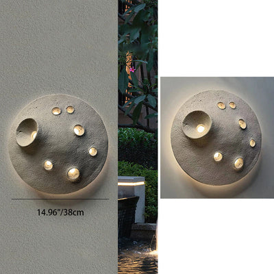 Contemporary Creative Waterproof Lunar Concrete LED Wall Sconce Lamp For Garden