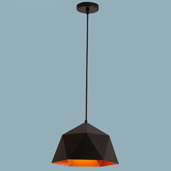 Lámpara colgante geométrica de hierro en forma de rombo con 1 luz de macarrón moderno 