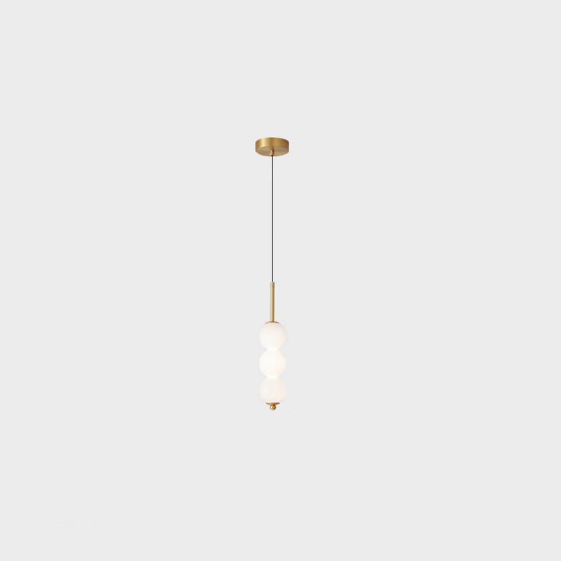 Nordic Creative Brass Spherical Glass Long Strip LED Pendant Light