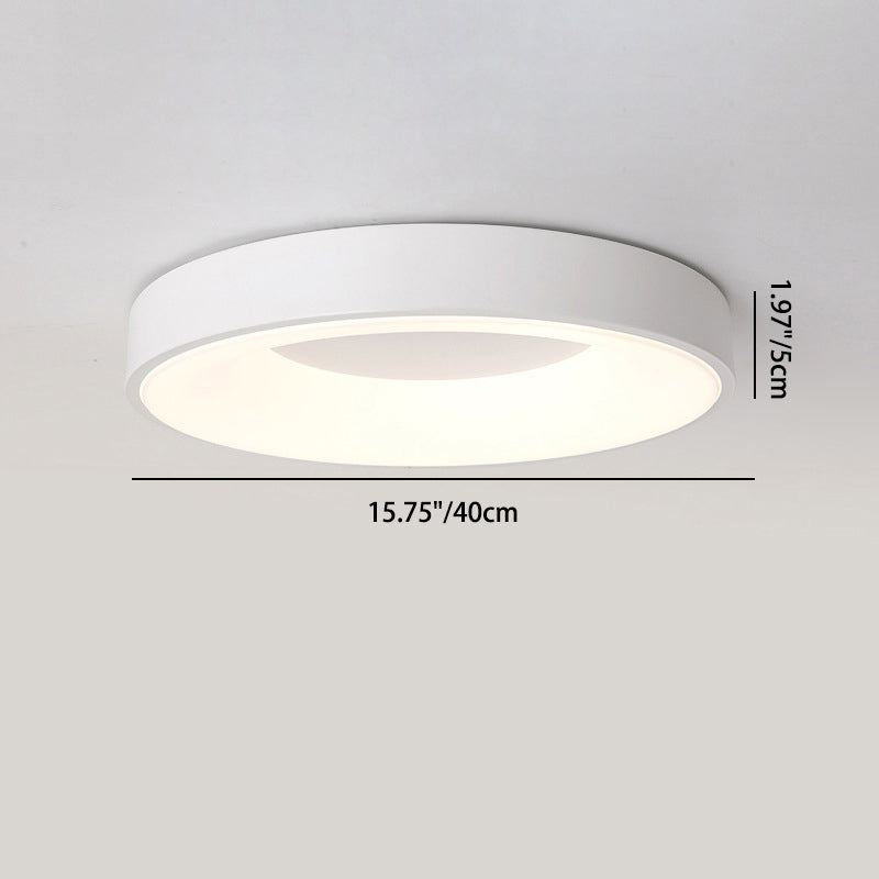 Plafonnier LED rond minimaliste moderne en fer et acrylique pour chambre à coucher 