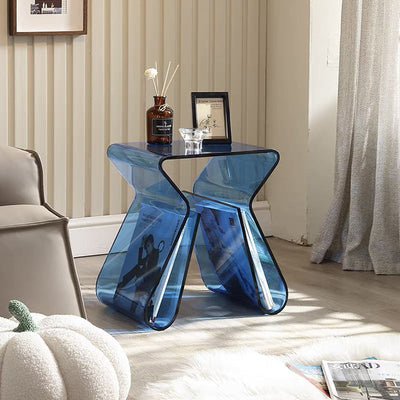 Table d'appoint en PMMA incurvé irrégulier de simplicité moderne pour chambre 