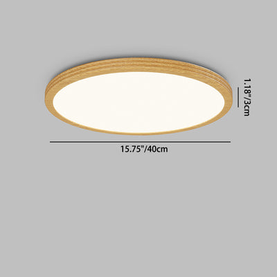 Moderne minimalistische mehrschichtige runde Original-Holzmaserung Eisen Aluminium Acryl LED Unterputz-Deckenleuchte für Schlafzimmer 