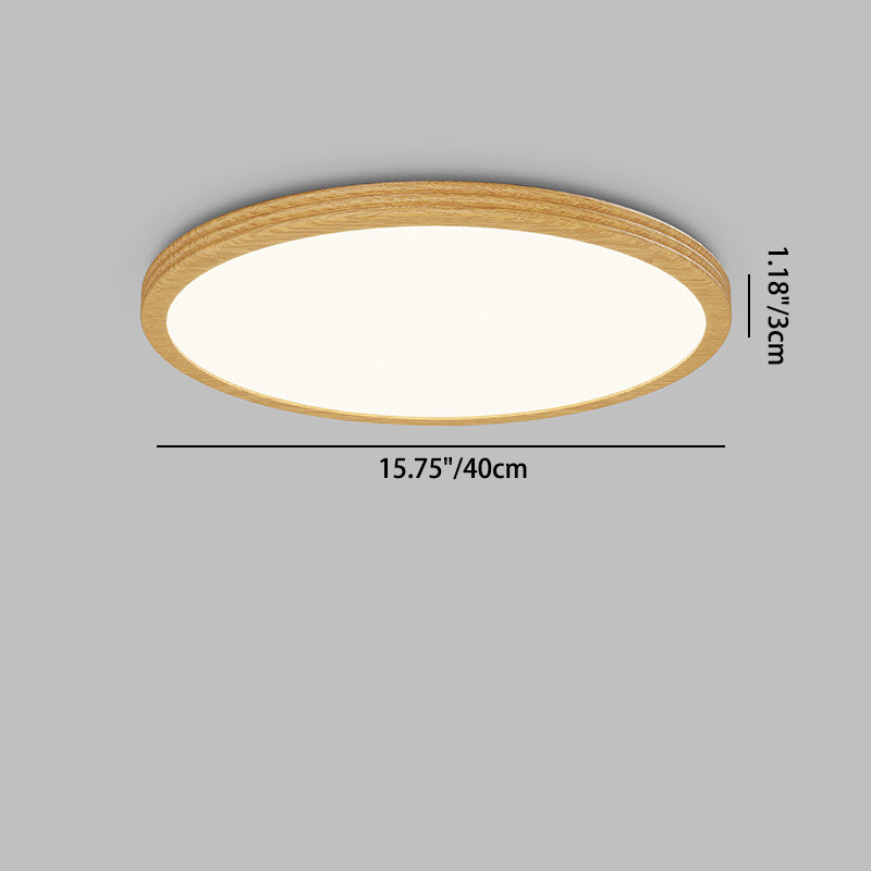 Moderne minimalistische mehrschichtige runde Original-Holzmaserung Eisen Aluminium Acryl LED Unterputz-Deckenleuchte für Schlafzimmer 