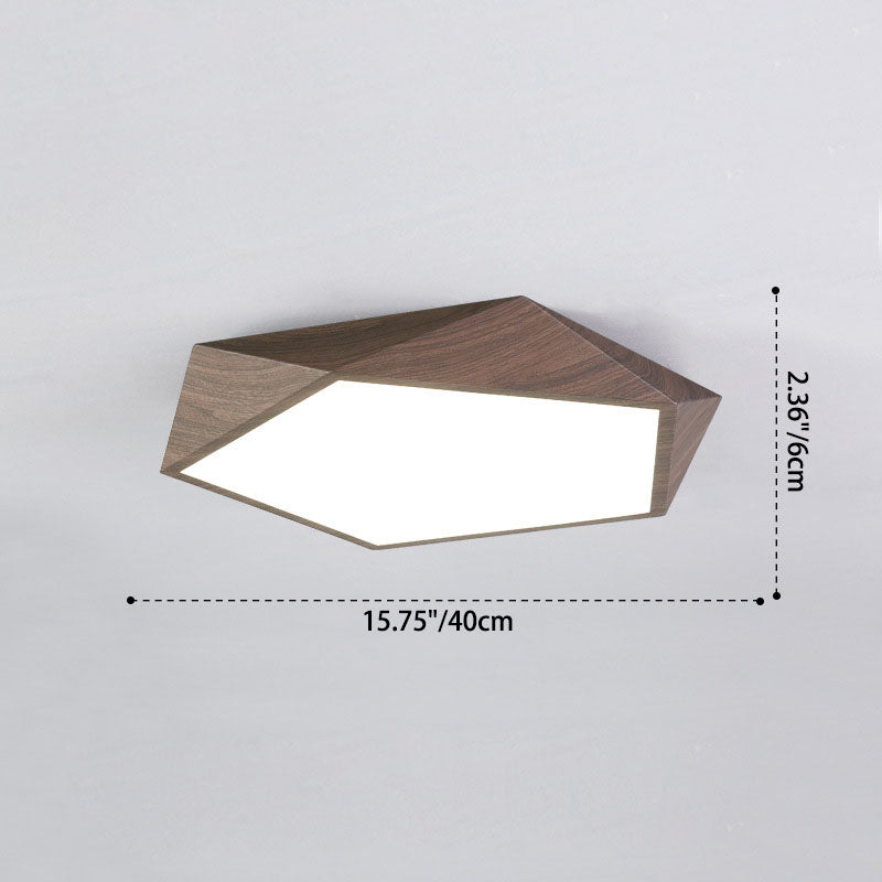 Zeitgenössische nordische unregelmäßige fünfeckige Eisen PVC LED Unterputz-Deckenleuchte für Schlafzimmer 