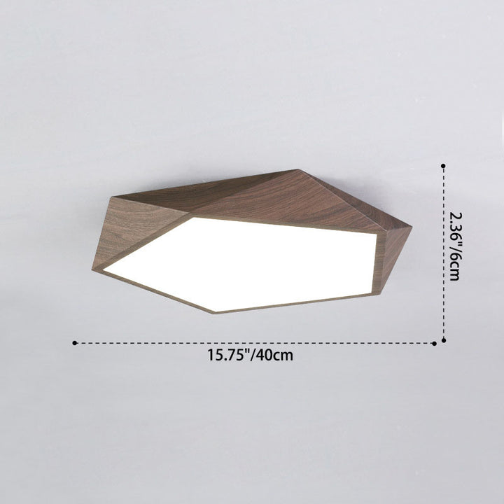 Zeitgenössische nordische unregelmäßige fünfeckige Eisen PVC LED Unterputz-Deckenleuchte für Schlafzimmer 