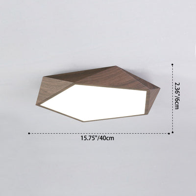 Zeitgenössische nordische unregelmäßige fünfeckige Eisen PVC LED Unterputz-Deckenleuchte für Schlafzimmer 