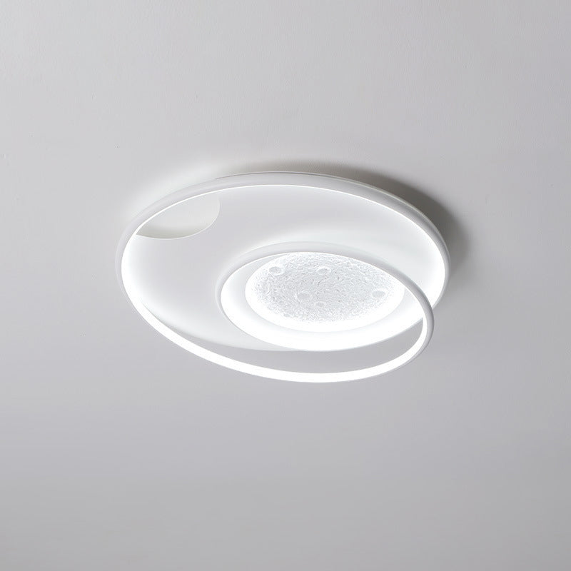 Plafonnier LED en aluminium, résine et silicone, rond minimaliste moderne, pour chambre à coucher 