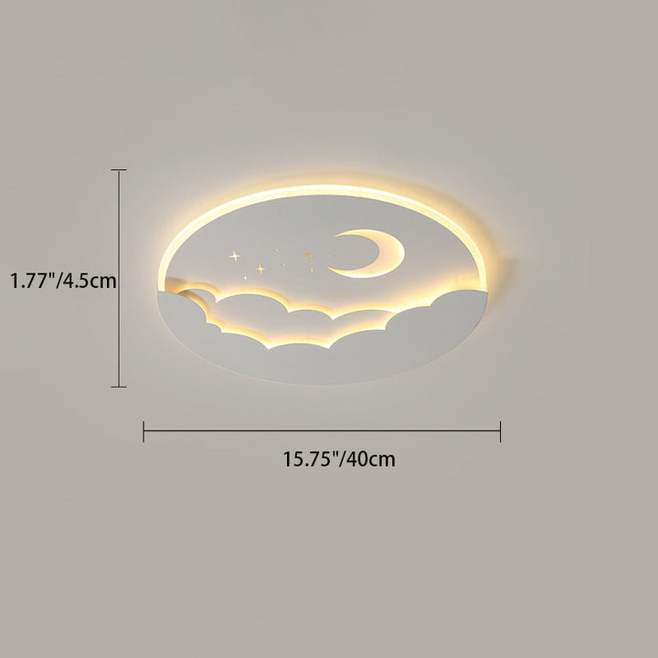 Moderne Einfachheit Runde Mond Eisen Aluminium Acryl LED Deckenleuchte für Schlafzimmer 