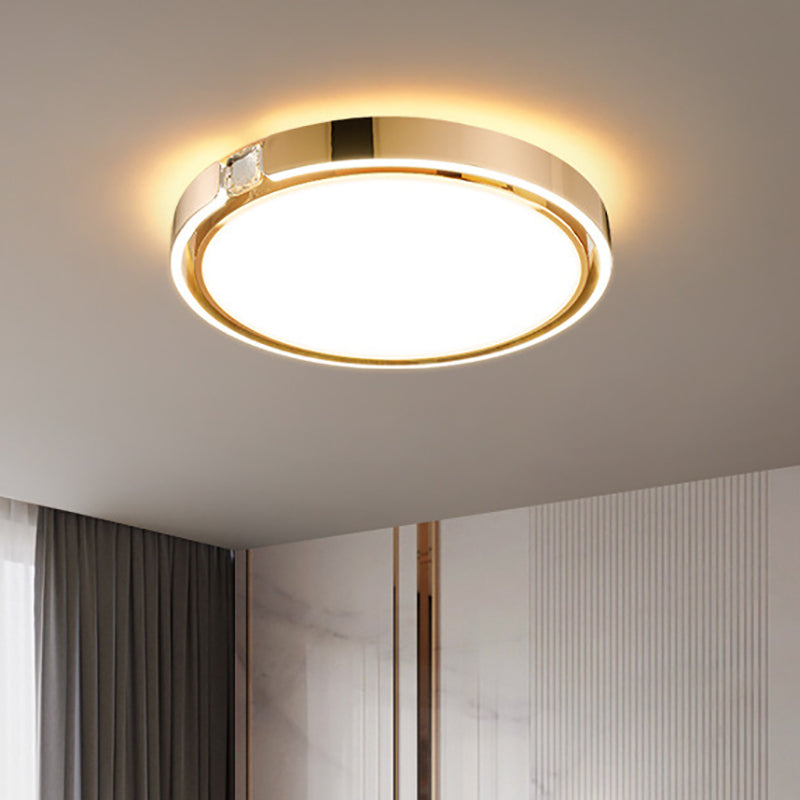Moderne Luxus Runde Galvanisierte Aluminium Acryl LED Unterputz Deckenleuchte Für Schlafzimmer 